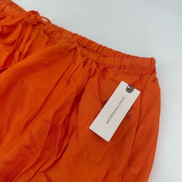 NWT Anthropologie Maeve Silky Chemisette Shorts Orange Sz Medium - Picture 5 of 11